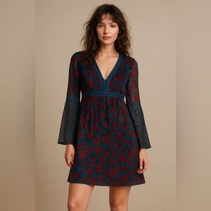 Abercrombie & Fitch Bohemian Moody Floral Whimsy Goth Sheer Paisley Fairy Mini